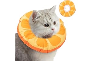 YOUKLY Cat Cone Collar Soft, Cute Waterproof Cat Cone for Kittens After Surgery, Soft and Adjustable Cat Recovery Collars for Protective Cat from Licking Wounds (A, S)