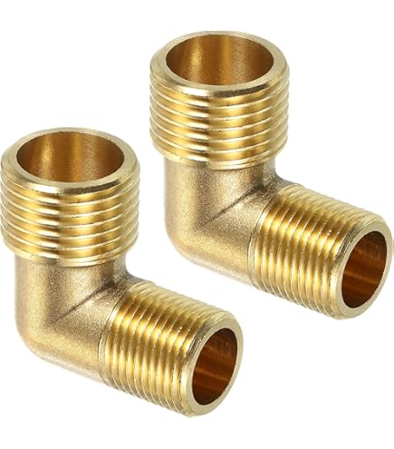 QUARKZMAN Messing Winkelverschraubung 3/8" Auf 1/4" - 90 Grad Adapter Für Wasser & Heizung