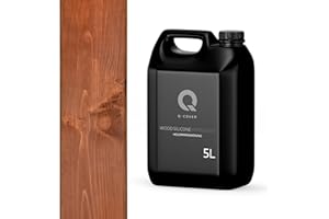 Q-COVER impregnazione del legno mogano 5 L 2 in 1, protezione per il legno, impregnante per il legno, impregnante per il legno, effetto perlato per tutti i tipi di legno