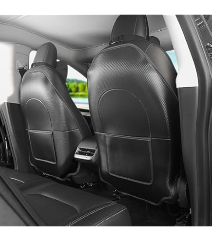 Tapha Kunstlederen stoelhoezenset voor Tesla Model 3 2017-2022, ademend en waterbestendig, inclusief stoelhoezen voor voor- en achterstoelen (zwart