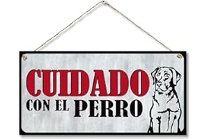 CARISPIBET ¡Cuidado con el perro! Señales prácticas para dueños de perros, señales de advertencia para el hogar, señales al aire libre, señal de puerta, 15 x 30 cm