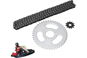 HERCHR Catena Pignone Anteriore e Posteriore, Kit di Sostituzione Pignone Catena T8F Set Catena Ingranaggi ad Alta Potenza per Kart Modificati ATV e Mini Moto
