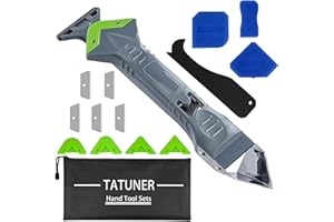 TATUNER Strumenti per Calafataggio, 5 in 1 Spatola per Silicone Raschietto Togli, Raschietto Spatola per Sigillante, Spatola Silicone Sigillante Professionale con Grout Remove