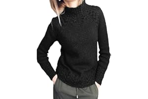 KEYILOWYS Nuovo Prodotto Maglione da Donna in Puro Colore con Motivo in Lino Maglione Lavorato A Maglia da Donna