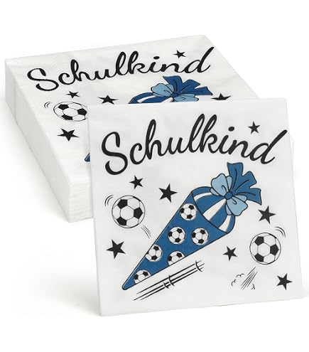 80 Stück Einschulung Servietten – Deko Mit Zuckertüte & ABC-Motiven, 33x33 Cm Für Schulanfangsparty