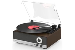 Mycket Giradischi in vinile Bluetooth 5.3 con altoparlanti integrati, vintage, giradischi con 3 marce, 33/45/78 U,AM/FM, trasmettitore Bluetooth, RCA Out, Auto-Stop