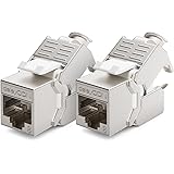 deleyCON 2X Cat 8 Module Jack Keystone Câble de Brassage Câble Réseau Optimal pour CAT8 CAT7 CAT7a Câble de Pose Connecteur B