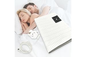 Vizgifin Grounding Bed Sheet, Grounding Mat Earthing UK, Grounding Mat with 10% Silver Fiber & 90% Organic Cotton, Natural Wellness and Healthy Earth Energy (99×203cm)