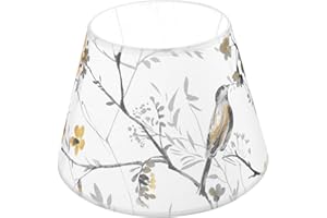 OSALADI Lampenschirme für Tischlampen, E27-Stoff-Lampenschirm, Ersatz-Vogelmuster-Lampenschirm, Kronleuchter-Lichtabdeckung für Tisch-Stehlampen, 30 x 30 x 20