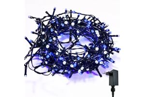 WISD Luci di Natale - Catena Luminosa 400 LED 23M Esterno Interno con Cavo Verde, Funzione di Timer e Memoria - Decorazioni Natalizie per Albero di Natale, Giardino e Festa (Blu+ Bianco)