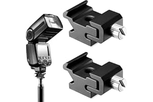 DOUKESH Cold Shoe Mount Adapter,Adattatore Staffa a Slitta Fredda con Filettatura da 1/4",Adattatore per Montaggio su Slitta Fredda per Fotocamera per Flash,Luce LED,2 Pezzi