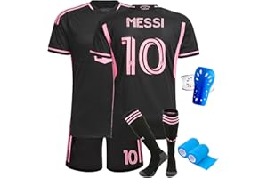 PEIFOON Fussball Trikot Kinder Set, Nr.10 Heim/Auswärts Fußball Trikot, Schnell Trocknendes Atmungsaktives Fußballtrikot Erwachsene mit Fußball T-Shirt, Shorts, Stutzen, Schienbeinschoner und Faservlies