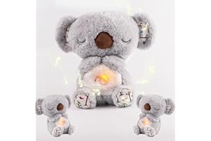 Niaetuto Koala Rilassante,Lontra Che Respira,Peluche Che Respira Con 5 Musica,Suoni,Luci e Movimento Respiratorio,Peluche Koala Calmante per Bambini Compagno Di Sonno,Ideale Regalo Neonato