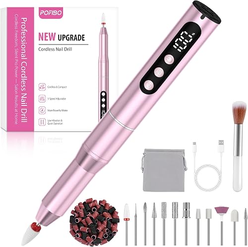 Uñas que se rompen: por qué y qué hacer POFIBO Torno para Uñas Profesional 35000 RPM USB, Set de Manicura 12 en 1 | Lima electrica uñas Nail Drill recargable, portát