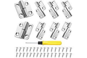 TEOKANTZ 8 Pezzi Cerniere Sfilabili, 37×33×2 mm Cerniere con Viti e Cacciavite, Cerniere in 304 Acciaio Inossidabile, Cerniere per Porte, Finestra, Mobili, Legno