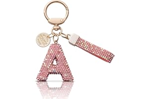 MORSUNBELA Portachiavi ragazza portachiavi lettera, Iniziale keychain keyring ciondoli