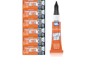 VIOMIS 6-Pack Super Glue Gel, 3g Single-Use Tubes - Thick Viscosity Adhesive for Wood,Rubber,Leather, Plastic, Metal, Rhinestone Jewelry, DIY Crafts