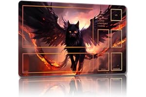 Malqiqi Playmat for MTG, with Free Storage Bags,Game Mat 24 x 14 inches, TCG and Board Game Mat for Cards,Mousepad Desk Mats (Cat 5-Auxiliary Combat)
