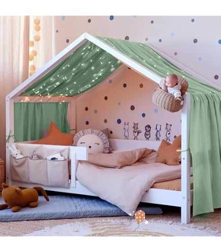 Draam Tents Tenda Per Letto Singolo 90 Cm A Forma Di Unicorno – Con Lampada LED, Per Camerette E Letti A Castello
