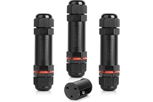 Caja de Conexiones IP68 Impermeable, HOMMAND Conector de Cable Estanco para 3 Polos Cable Ø4-12mm, Caja de Conectores Electricos Exterior Impermeable, 3 Pack