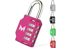 MERCURYAL Cadenas à combinaison - Cadenas casier - Cadenas sécurité 4 chiffres - 1/2 unités de couleur noire - Cadenas valise, gym, tiroirs, gym (1 unité, rose)
