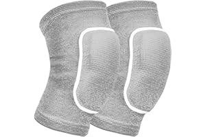 WOSO Volleyball Knee Pads for Dancers, Soft Breathable Knee Pads for Men Women Kids Knees Protective, Knee Brace for Volleyball Football Dance Yoga Tennis Running Cycling Workout Climbing (S, Grey)