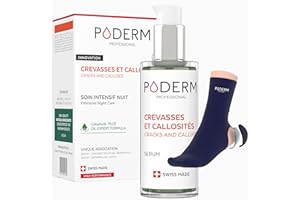 PODERM – CREVASSES ET CALLOSITÉS – Répare et apaise les crevasses/Nourrit et Adoucit les callosités – SOIN INTENSIF NUIT 8H – Ingrédients 100% Naturels – Soin des pieds - Swiss Made