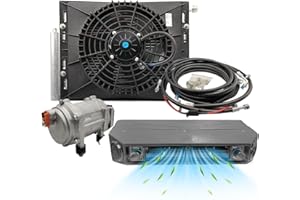 Aspligo Elektrische Klimaanlage, 12 V, Klimaanlagen-Set, 12 Volt, universelles Auto-AC-System, passend für Van, Auto, Wohnmobil, LKW, Wohnmobil, Boot, Bus (nur Kühlung)