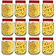 CROCO JAR Glass Round Jar Air-Tight Jars With Plastic Red Lid, Perfect For Dry Fruits, Biscuits, Cookies & Candy'S, Spices, Flacks, Pickles (Pack Of 12-500 Ml Each)