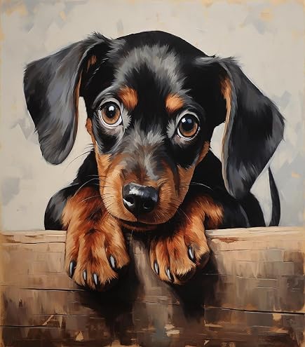 Malen Nach Zahlen Kit – Goldendoodle Hund & Blumen, 40x50 Cm, Inkl. Leinwand, Farben & Pinsel