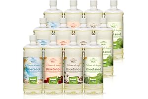 KieselGreen Bioetanol 12 x 1 litro con Fragancia para Chimenea de Etanol, Muchas Variedades – Bioalcohol como Fragancia de Ambiente – Estufas de Bioetanol, Biochimenea Etanol, Ethanol