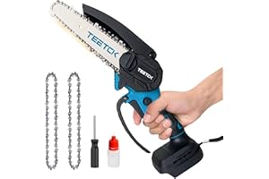 TEETOK Mini-Chainsaw Cordless for Makita 18V Battery 6 Inch Handheld Small Chainsaw with 2 Chains & Security Lock for Wood Cutting Tree Trimming (Tool Only)