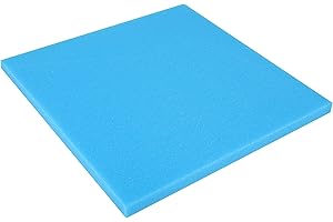 Wacredo Mousse filtrante pour aquariums et systèmes de filtration de bassin (50 x 50 x 3 cm – 30 PPI (fin), bleu).