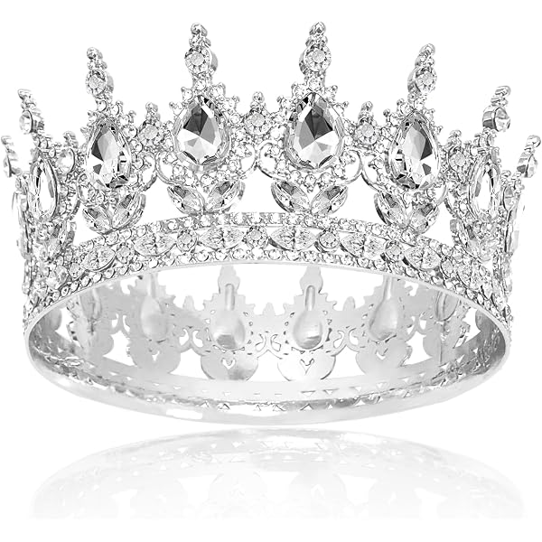 Couronne Princesse Baroque Strass - Alliage Doré, Diamètre 13 Cm - Pour Mariage, Anniversaire, Bal - 5
