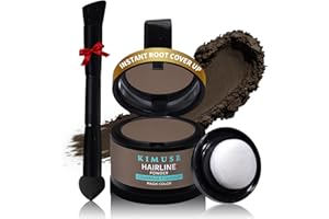 KIMUSE Hairline Powder, Root Touch Up Hair Color, Instantly Conceals Hair Loss, Bald Spot Thin Hair Powder with Dual-ended Hairline Brush for Women and Men, Transfer-proof & Sweat-proof