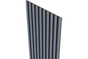 MEBANO. Paneles Acústicos De Madera 240x53 cm Panel Decorativo De Pared Listones Modernos En Fieltro Revestimiento De Pared MDF Color Gris Ártico