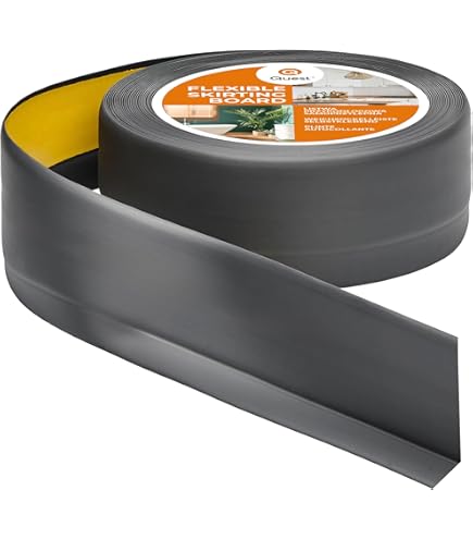 bechoanigel Plint zelfklevend, 80 mm x 20 mm x 18 m, zachte plint, zelfklevend, pvc, hoeklijst, zelfklevend, plinten, flexibel, geschikt voor keuken en badkamer (zwart
