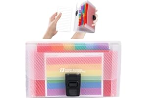 FYHJNC Flashcard Organiser & Holder, A6 Size with 13 Pockets, Revision Card Holder for Receipts, Cards, Coupons, Mini Tickets