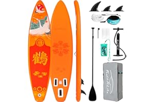 FEATH-R-LITE Tavole da Stand Up Paddle Gonfiabili Paddleboard Multifunzionale con Pompa Manuale, Zaino SUP, Guinzaglio, Pagaia Regolabile, Per Adulti, Tutti i Livelli di Abilità