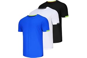 Chenjunrong Confezione da 3 magliette sportive da uomo, traspiranti, ad asciugatura rapida, a maniche corte, funzionali, ad asciugatura rapida, traspiranti, per lo sport, da corsa, a maniche corte