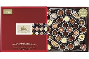 ‎LAUENSTEIN CONFISERIE Lauensteiner Trüffel- und Pralinen-Spezialitäten | 400g 16-fach sortiert mit und ohne Alkohol | Verschenken Sie pures Schokoladenglück an Ihre Liebsten