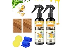 GUAHKUN Natural Micro-Molecularized Beeswax Spray, Traditional Beeswax Polish for Wood & Furniture, Beeswax Spray Cleaner & Restorer Bundle, Multipurpose Wood Seasoning Beewax Spray (240ML)