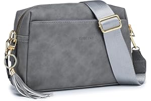 Roulens Piccola Borsa a Tracolla Donna con 3 Scomparti Capienti,Borsa Mano PU Pelle Messenger Crossbody Bag,Borsa a Spalla con Tracolla Ampia Regolabile e Rimovibile