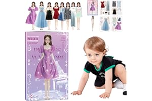 Muuzebsy Dress-up Dolls Playset, Smooth Playset Toy Safe Design, Educative Pretend Play Toys Portable for Birthday New Year Christmas Easter Children Boys Girls