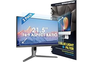 LAMA 2 Pack 21.5 Inch Blue Light Blocking Screen Protector, WxH: 476mm x 268mm, 16:9, Universal Computer Monitor Screen Filter, Anti Blue Light, Anti Glare, Anti-UV, Eye Protection, Reduce Eye Strain