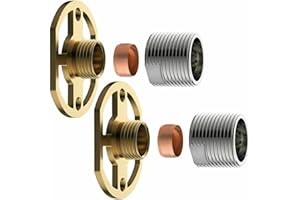 Taps2Traps® Easy Fit Kit for Bar Shower Valves - Pair of Brass Wall Fixing Brackets for Fast Simple Fitting