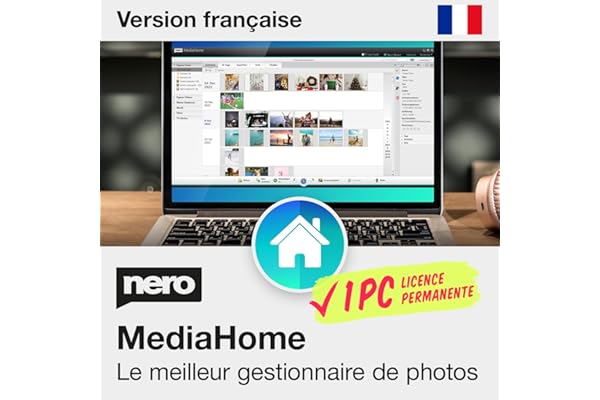 Nero MediaHome Gestion de Photos | Organiser, Trier et Renommer Images avec IA | Créer Diaporamas avec Musique | Licence à vie | 1 PC | Windows 11 / 10 / 8 / 7