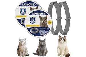 LAXISCREED 2 Pack Cat Collar to Prevent Infections – 16-Month Wellbeing Shield with Natural Essential Oils, Safe Waterproof & Adjustable, For Cats & Kittens 7+ Weeks Old