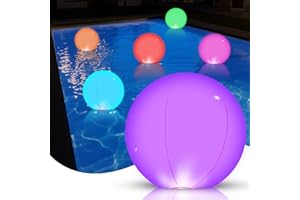 SCZND Schwimmende Poolbeleuchtung, 2 Stück 40cm Teichbeleuchtung, Aufblasbarer Poolbeleuchtung mit Fernbedienung, 16 RGB Farbwechsel LED, IP67 Wasserdichte Pool Lichter für Garten Teich Deko