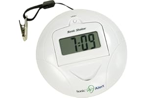 SONIC ALERT Geemarc SBP100 - bardzo głośny budzik podróżny z funkcją drzemki - zasilanie bateryjne - dla osób trudnych do przebudzenia, niesłyszących i głuchych - wersja brytyjska